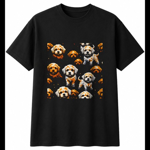 Graphic cavachon glowing dog - glowing,