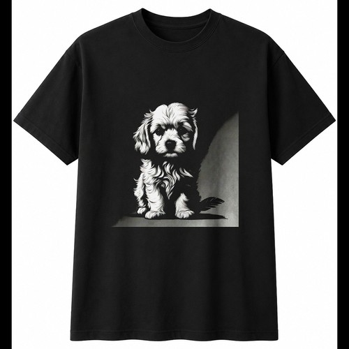 Charcoal cavachon mens shirt - mens, t-shirt