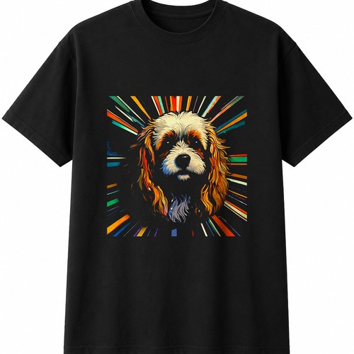 Graphic cavachon sunbeams - cavachon,