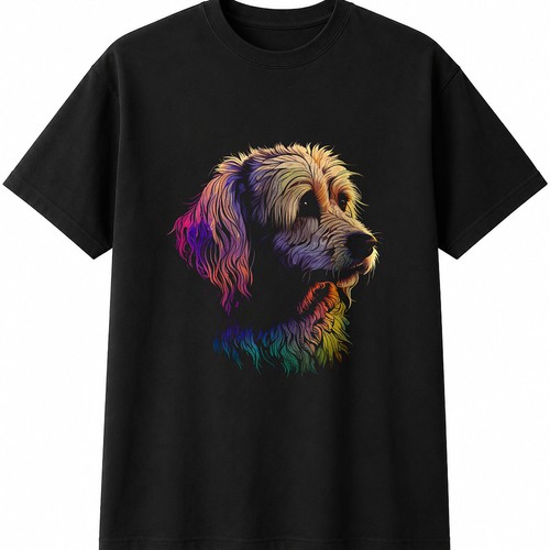 Colourful cavachon dog - colourful,