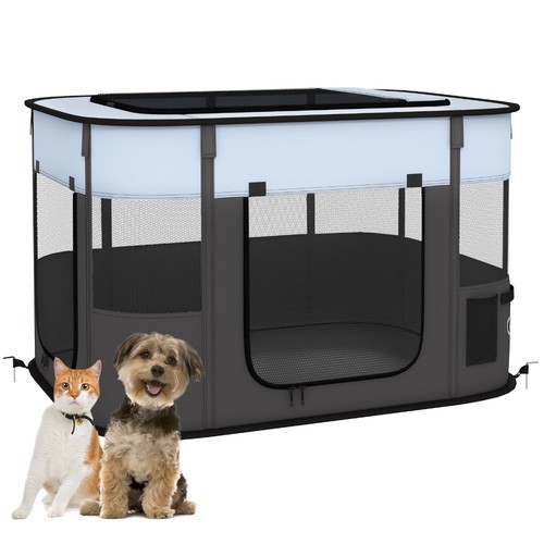 Foldable dog pen with storage - foldable,