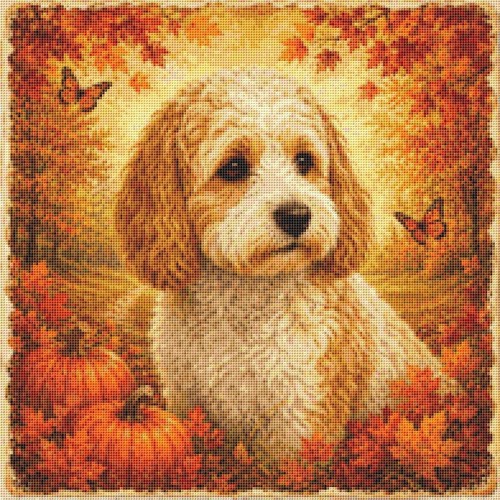 Cavachon puppy dog autumn - puppy,