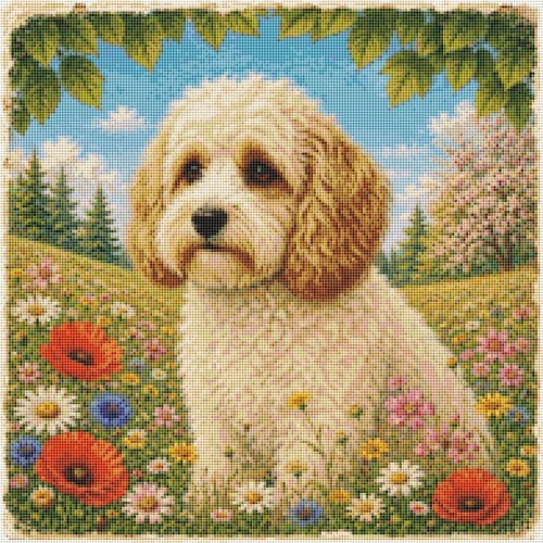 Cavachon puppy dog summer - dog, in