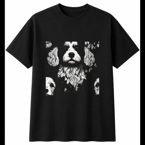 Cavachon with flowers dog - with,