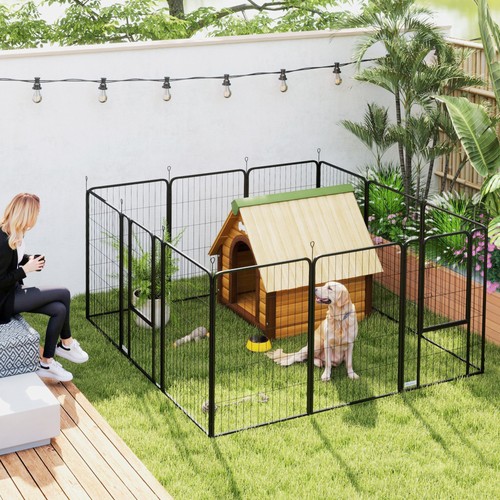 Pawhut dog pen - dog, 12-panel
