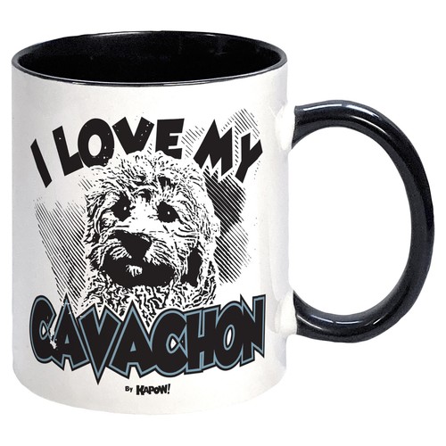 Cavachon mug dog love sketch - dog, i