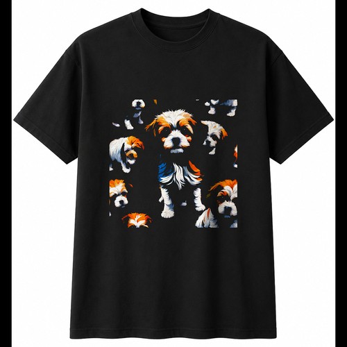 Cavachon torn paper dog - torn,