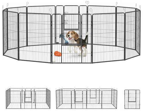 Pawhut dog pen panels puppy - pen, 12