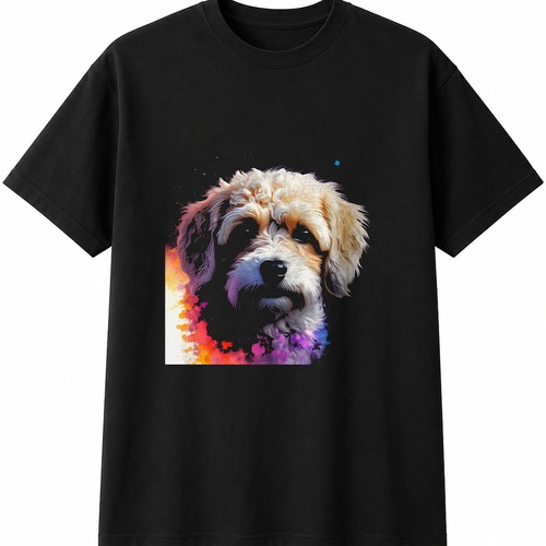 Graphic cavachon glowing - graphic, dog